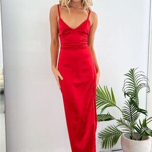 Beginning Boutique Red Slip Dress Cocktail
